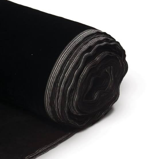 Plain black micro velvet fabric roll in Micro 9000 and 11000 quality for winter suits and shawls