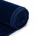 Plain blue colour micro velvet fabric roll in Micro 9000 and 11000 quality for winter suits and shawls