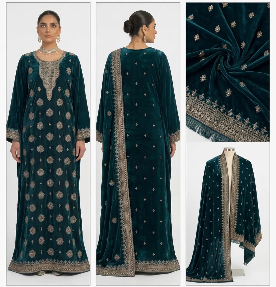 MISAQ Premium Velvet Suit for Women | Winter Wedding Guest & Dawat Formals